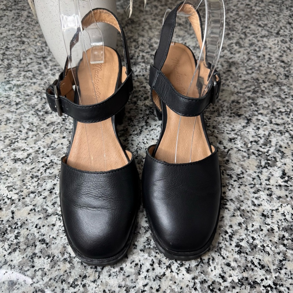 Madewell Black Ankle Strap Block Heels. Size 8.5 EUC - Picture 4 of 11